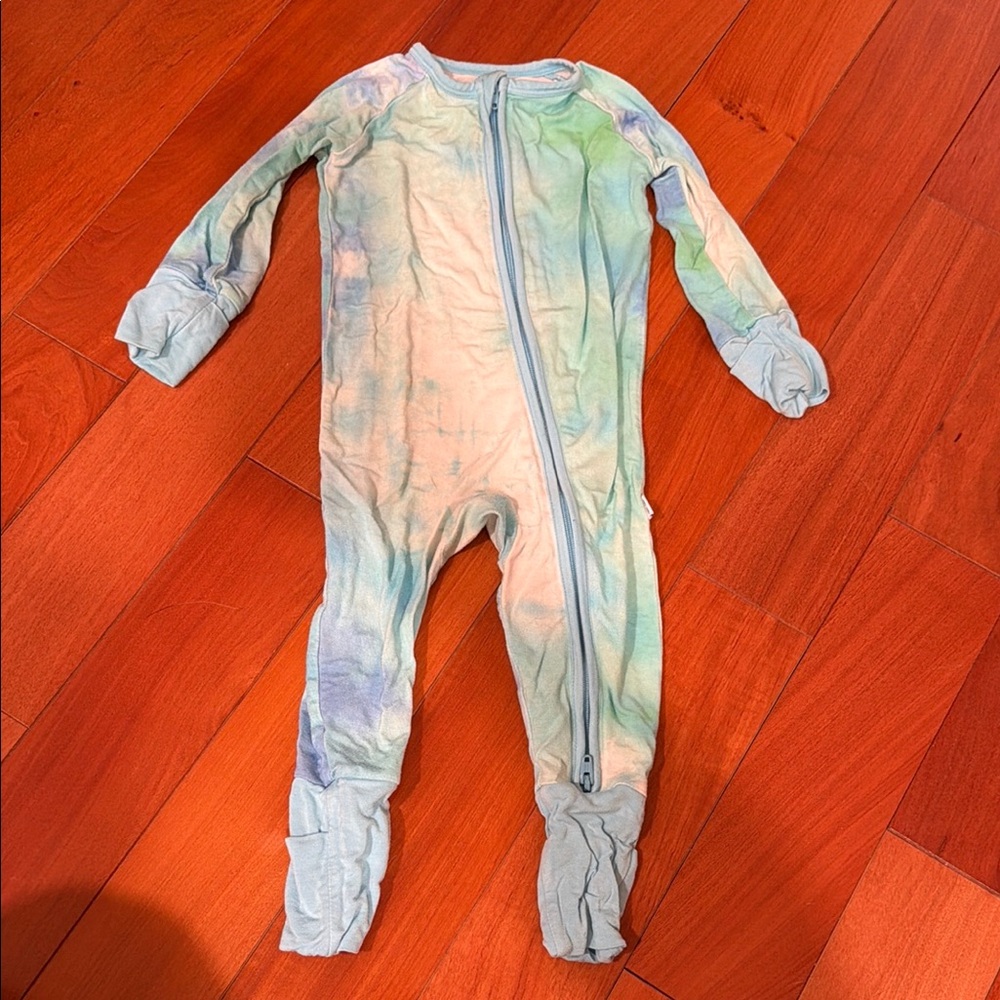 Little Sleepies Tidepool Watercolor 3-6 month zippy